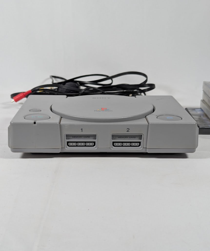 PS1 Console With 5 Games, 2 Controllers, 2 Memory Cards & Power/Video Cables