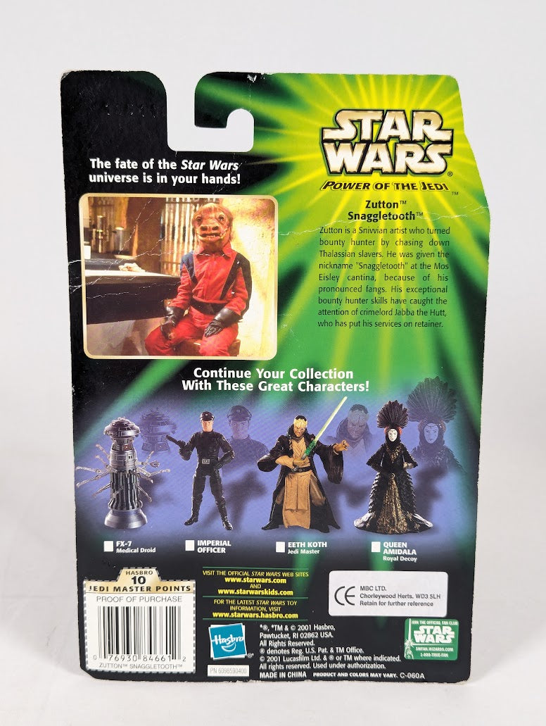 Star Wars Power of the Jedi Zutton Snaggletooth 2001 Hasbro Action Figure