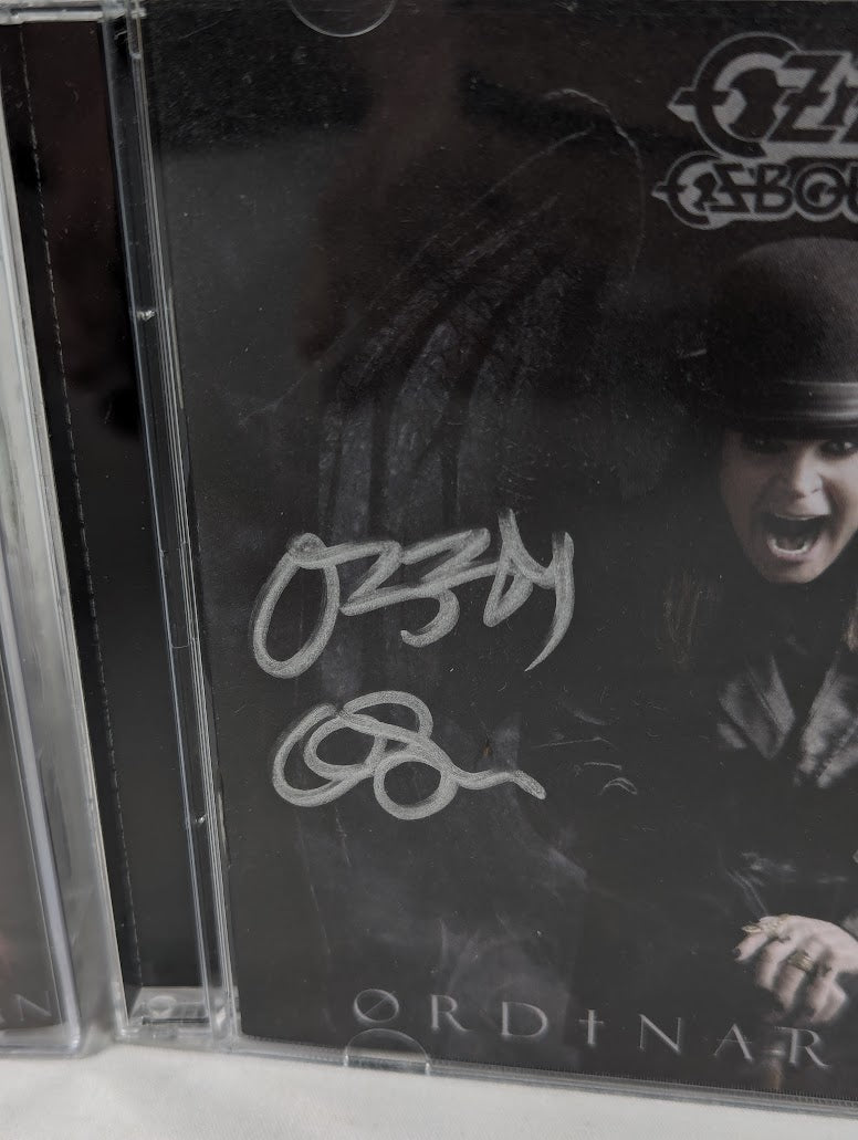 Ozzy Osbourne Ordinary Man Signed CD & Sealed Cassette Tape Bundle