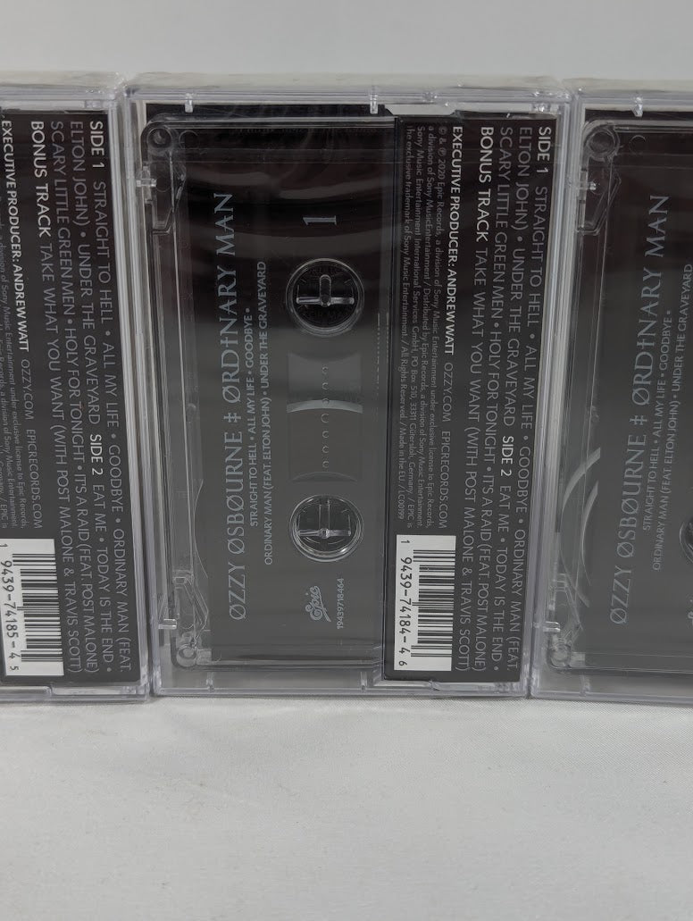 Ozzy Osbourne Ordinary Man Signed CD & Sealed Cassette Tape Bundle