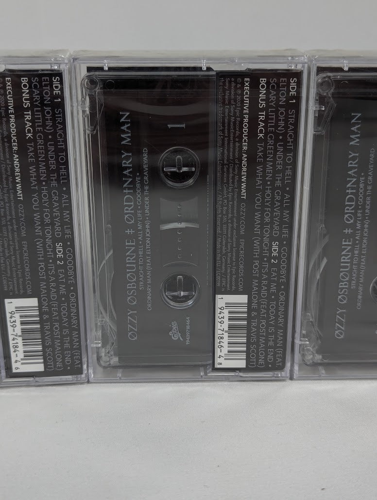 Ozzy Osbourne Ordinary Man Signed CD & Sealed Cassette Tape Bundle