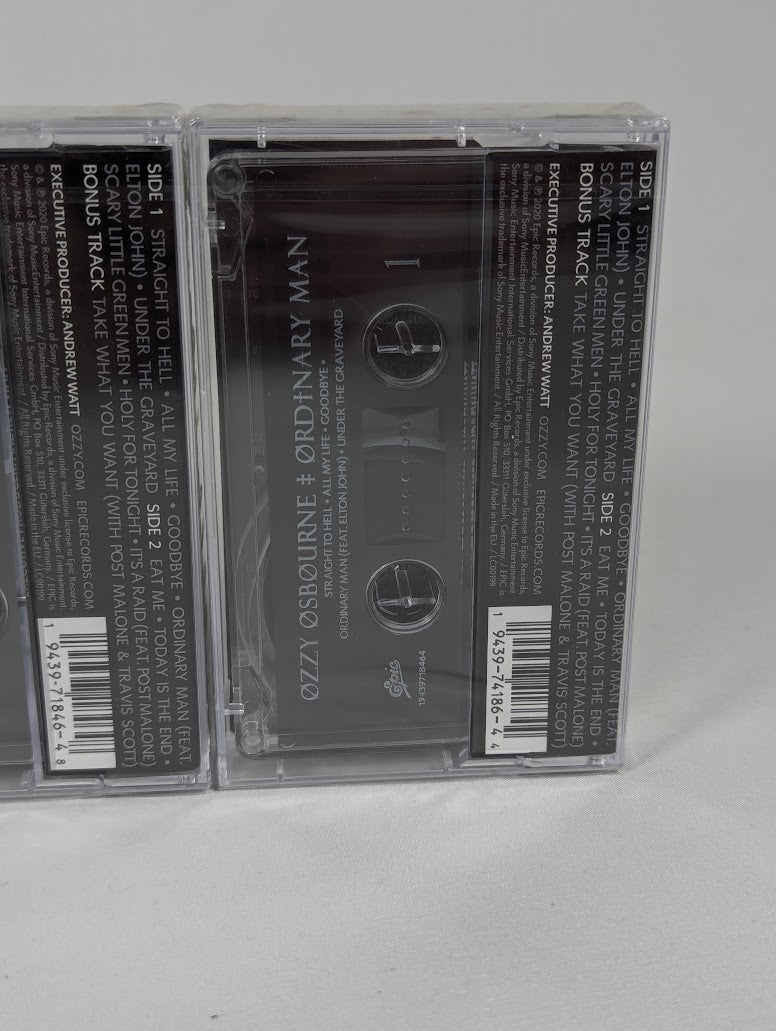 Ozzy Osbourne Ordinary Man Signed CD & Sealed Cassette Tape Bundle