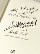 Jackie Chan Never Grow Up Signed Limited Edition Hardcover With Sleeve and CoA
