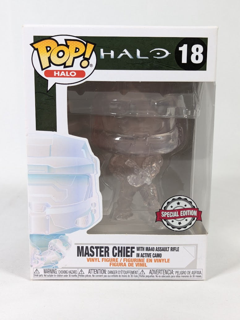 Halo Master Chief With MA40 Assault Rifle in Active Camo Funko Pop! Vinyl Figure #18