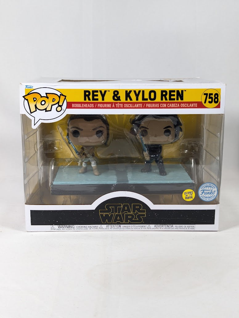 Star Wars Rey & Kylo Ren (Glow in the Dark) Funko Pop! Vinyl Figure #758