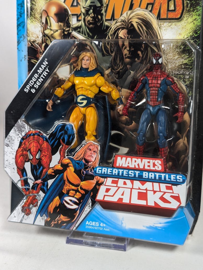 Marvel Universe Greatest Battles Comic Packs Spider-Man & Sentry 3.75" 2010 Hasbro Action Figure 2-Pack