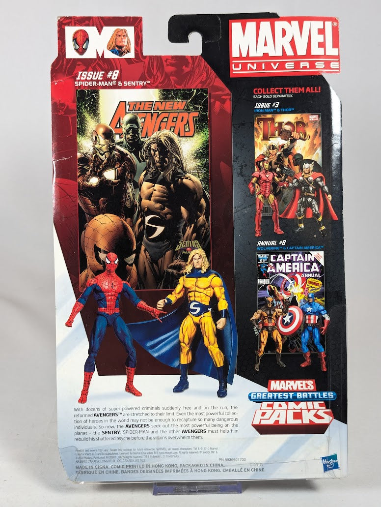 Marvel Universe Greatest Battles Comic Packs Spider-Man & Sentry 3.75" 2010 Hasbro Action Figure 2-Pack