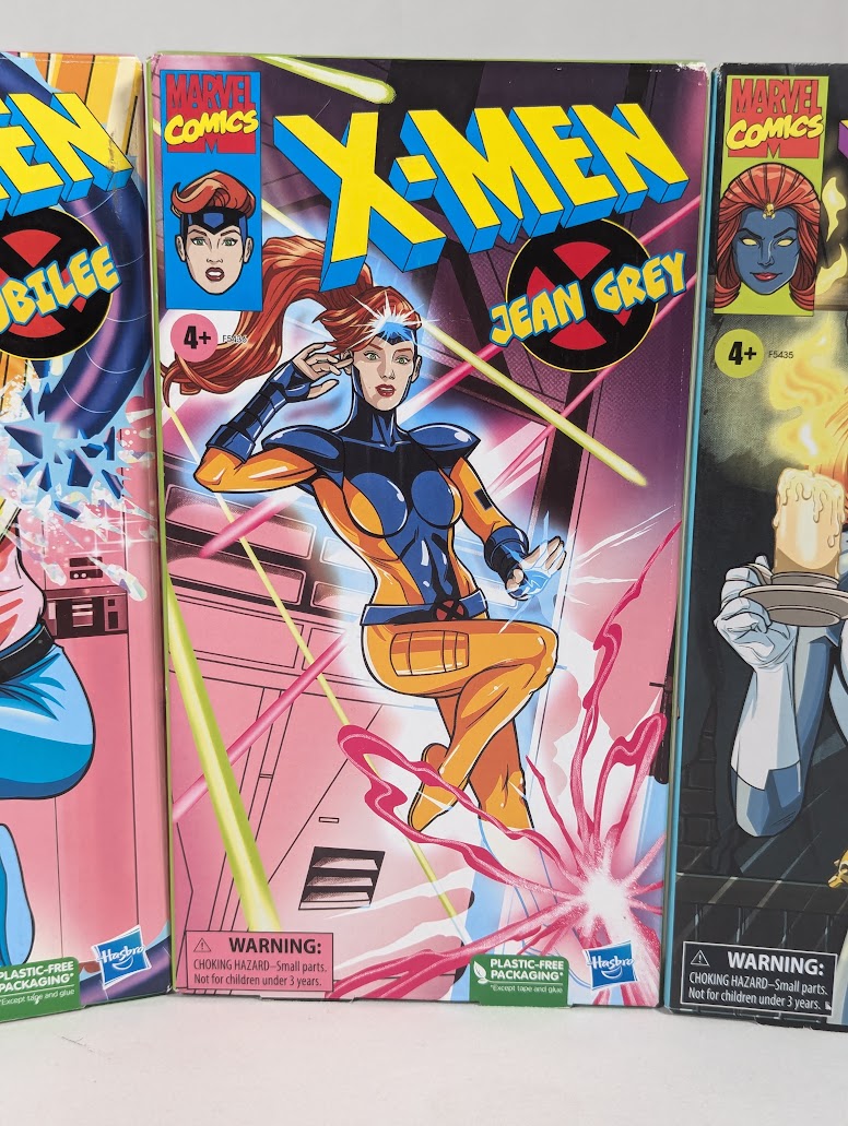 Marvel X-Men Jubilee, Jean Grey, Mystique & Morph VHS Series 2022 Hasbro Action Figure Bundle