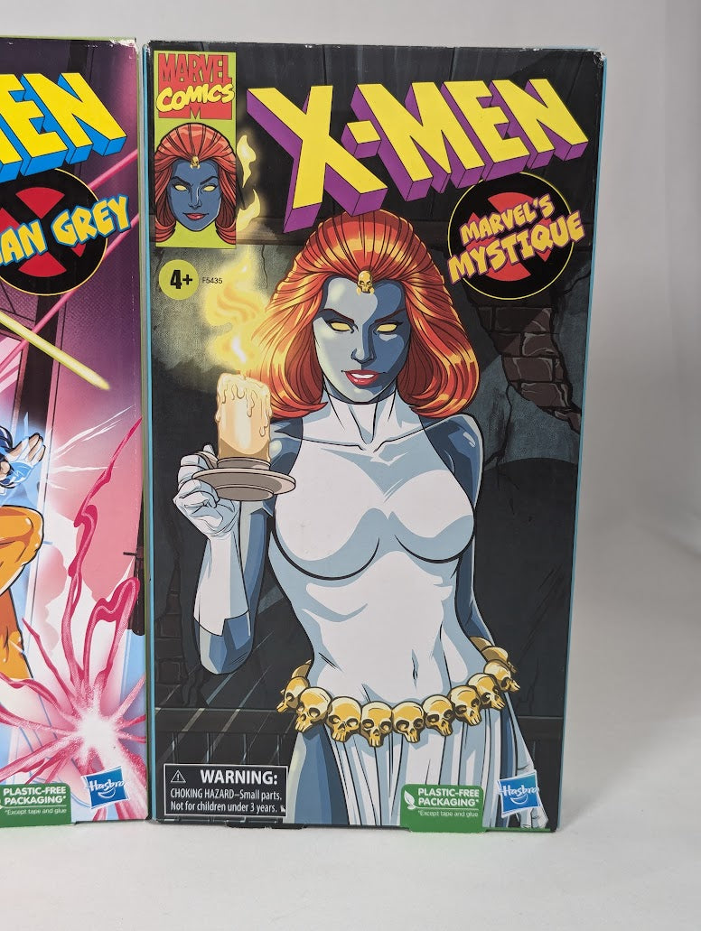Marvel X-Men Jubilee, Jean Grey, Mystique & Morph VHS Series 2022 Hasbro Action Figure Bundle
