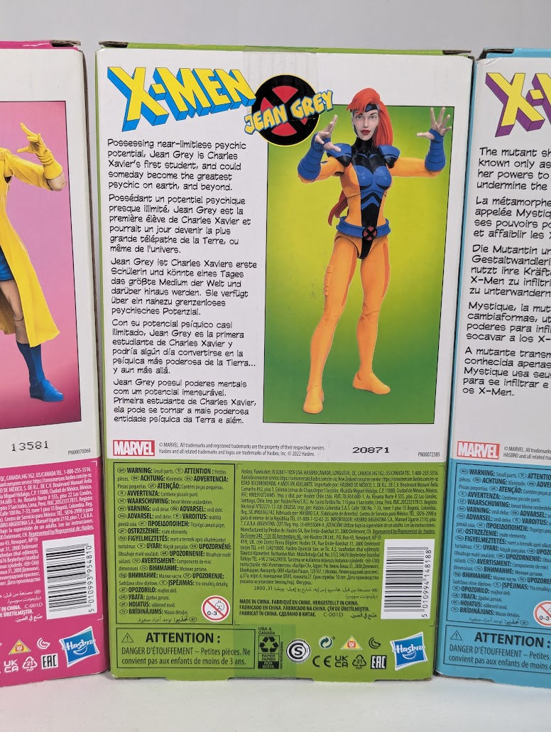 Marvel X-Men Jubilee, Jean Grey, Mystique & Morph VHS Series 2022 Hasbro Action Figure Bundle