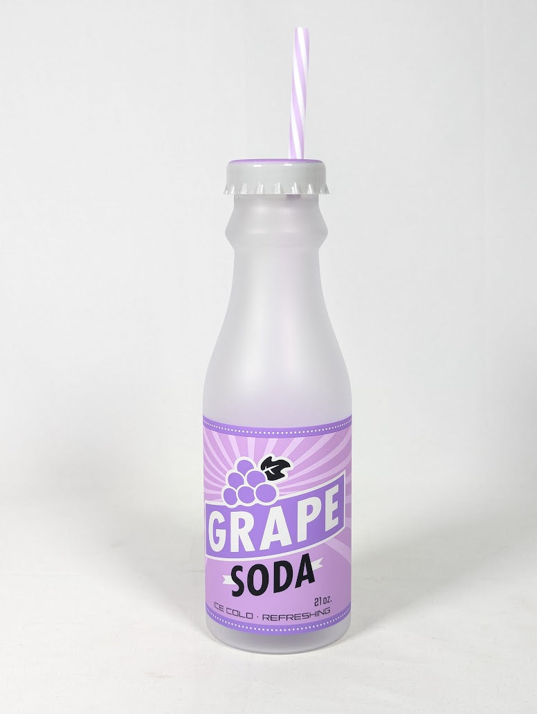 Disney Pixar Up Grape Soda Drink Bottle With Straw (Disney Parks 2024 Exclusive)
