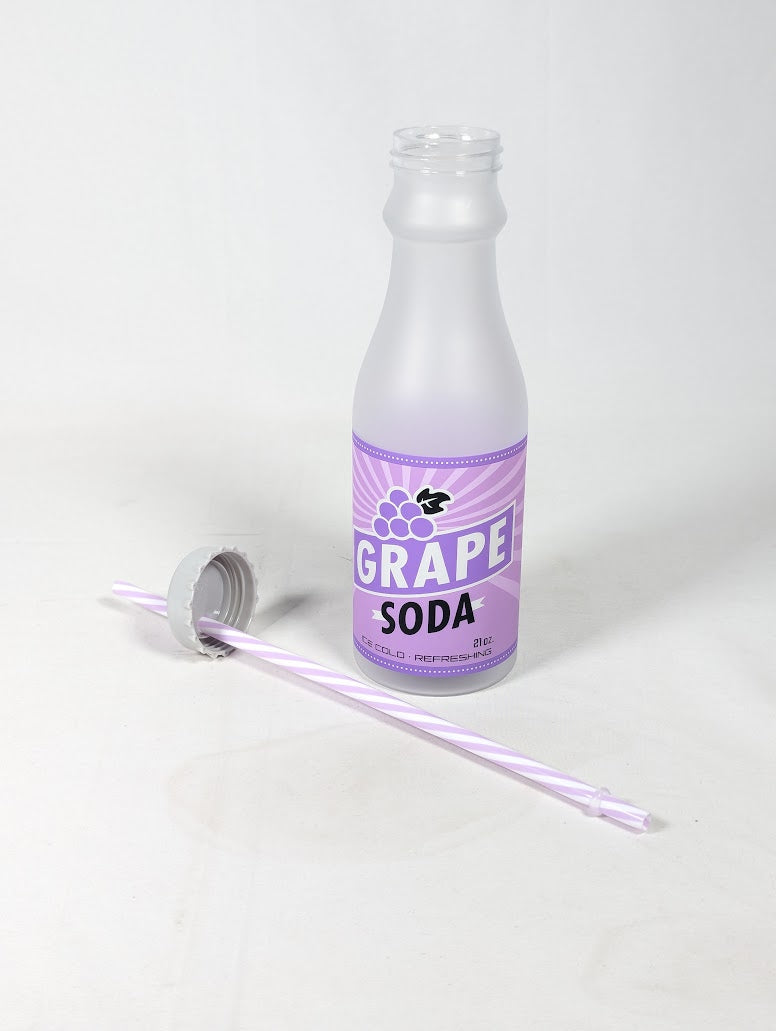 Disney Pixar Up Grape Soda Drink Bottle With Straw (Disney Parks 2024 Exclusive)