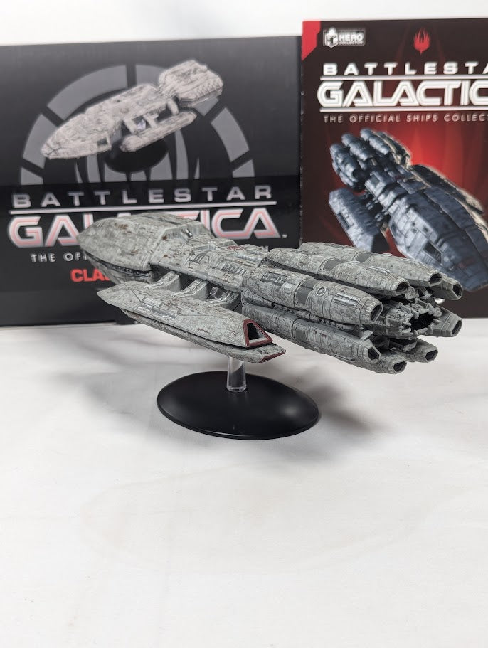 Battlestar Galactica The Official Ships Collection Battlestar Pegasus (Modern) Eaglemoss Model Ship (Incorrect Box and Stand Base)