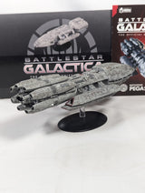 Battlestar Galactica The Official Ships Collection Battlestar Pegasus (Modern) Eaglemoss Model Ship (Incorrect Box and Stand Base)