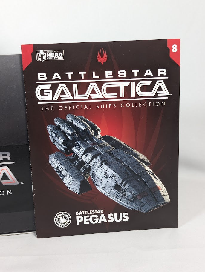 Battlestar Galactica The Official Ships Collection Battlestar Pegasus (Modern) Eaglemoss Model Ship (Incorrect Box and Stand Base)