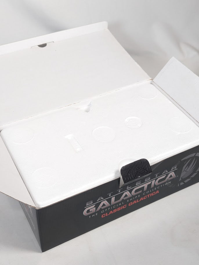 Battlestar Galactica The Official Ships Collection Battlestar Pegasus (Modern) Eaglemoss Model Ship (Incorrect Box and Stand Base)