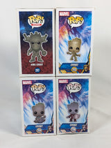 Marvel Guardians of the Galaxy Groot Bundle of 4 Funko Pop! Vinyl Figures