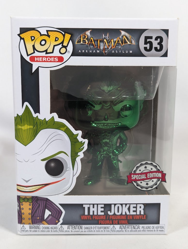 DC Comics Batman Arkham Asylum The Joker (Special Edition) (Green Chrome) Funko Pop! Vinyl Figure #53