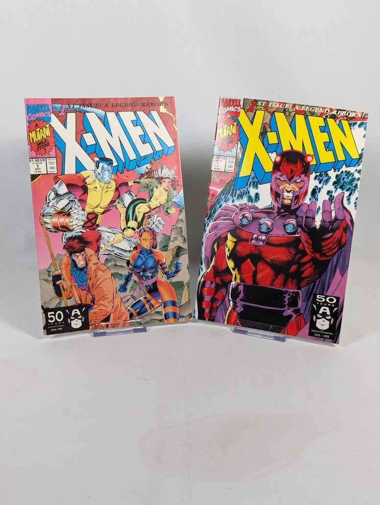 Marvel X-Men #1 Cover B & D Jim Lee 1991 Comic Book Bundle