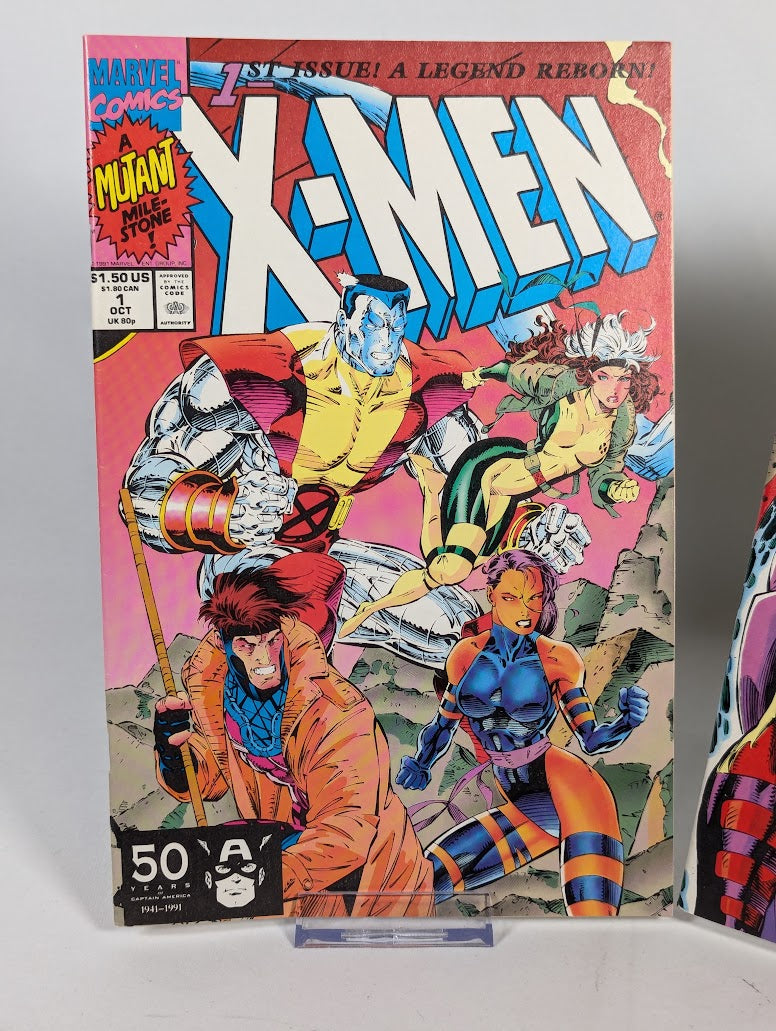 Marvel X-Men #1 Cover B & D Jim Lee 1991 Comic Book Bundle