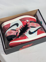 Marvel Spider-Man Across the Spider-Verse Nike Air Jordan 1 High Top UK Size 8 Sneakers