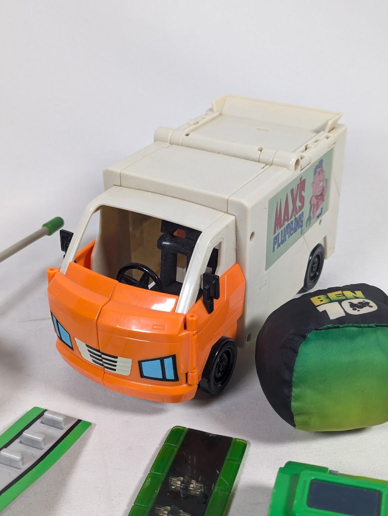 Ben 10 4 Omnitrix Watches, Walkie Talkie, Max's Plumbing Van & Ball Toy Bundle