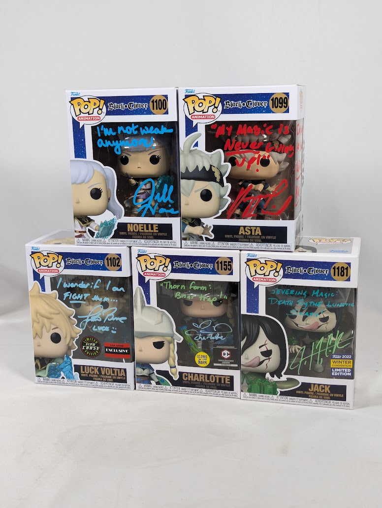 Black Clover Signed Bundle of 5 Funko Pop! Vinyl Figures