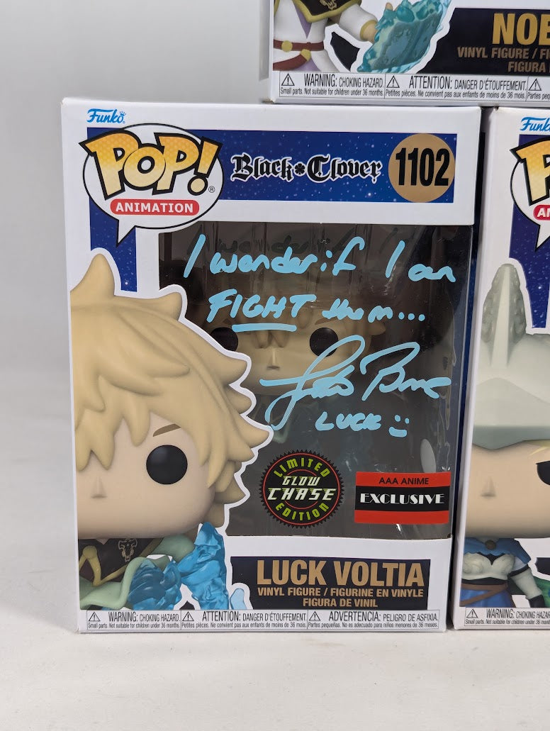 Black Clover Signed Bundle of 5 Funko Pop! Vinyl Figures