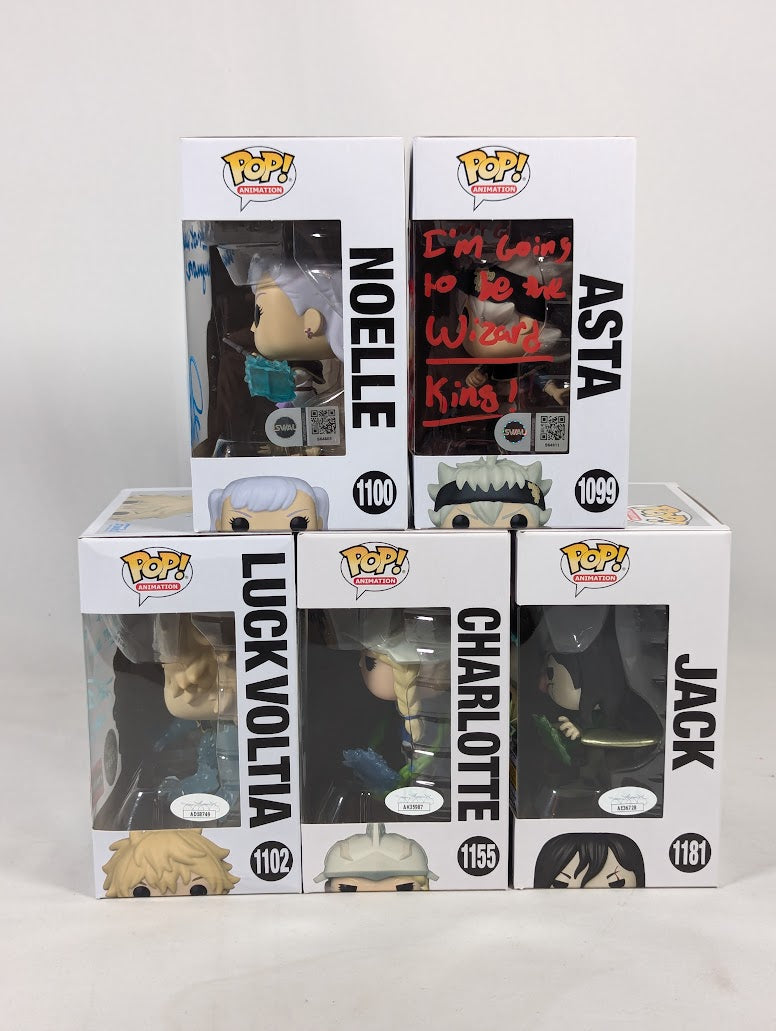 Black Clover Signed Bundle of 5 Funko Pop! Vinyl Figures