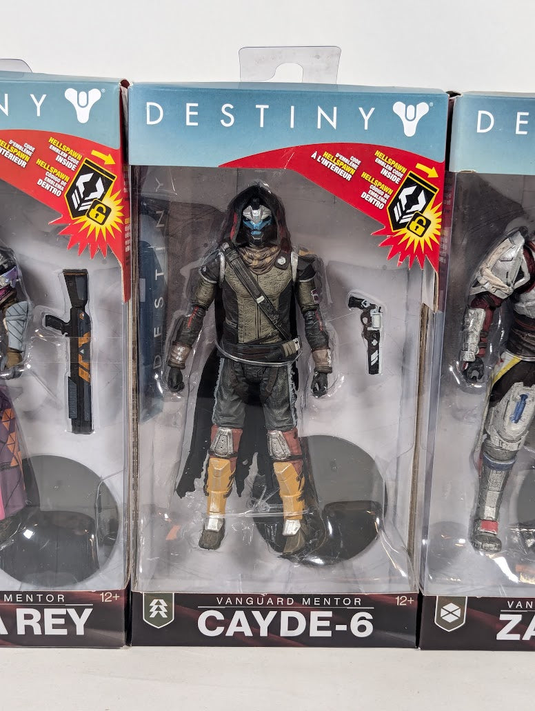 Destiny Ikora Rey, Cayde-6 & Zavala 2018 McFarlane Toys Bundle of 3 Action Figures (With Emblem DLC Codes)