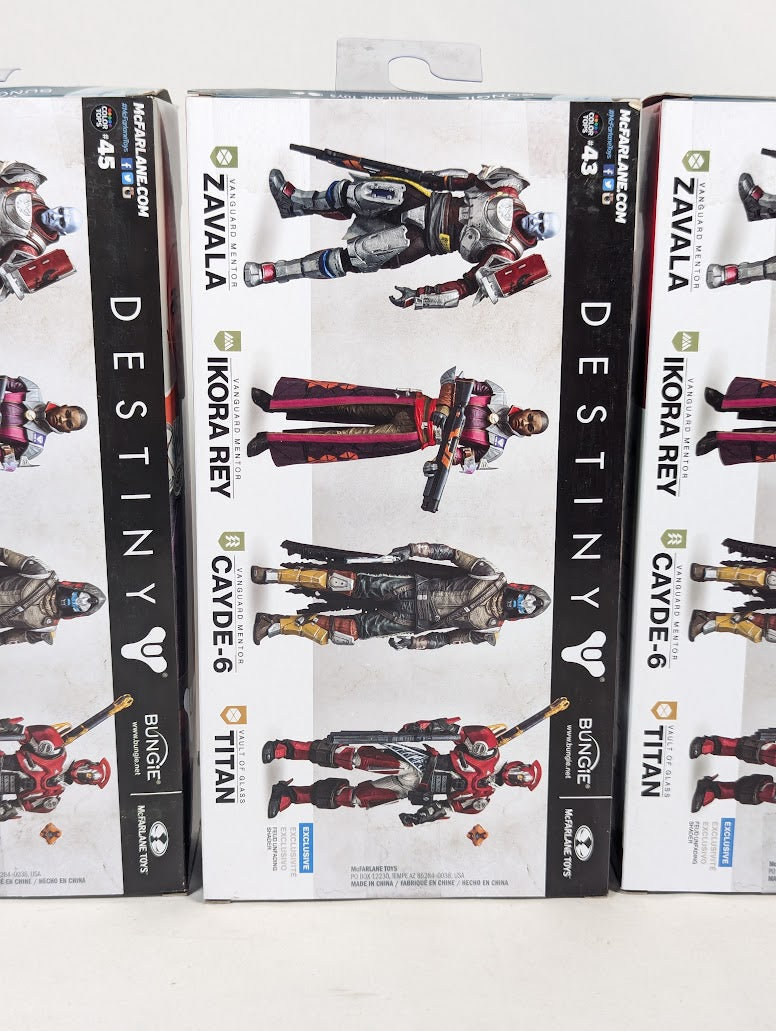 Destiny Ikora Rey, Cayde-6 & Zavala 2018 McFarlane Toys Bundle of 3 Action Figures (With Emblem DLC Codes)