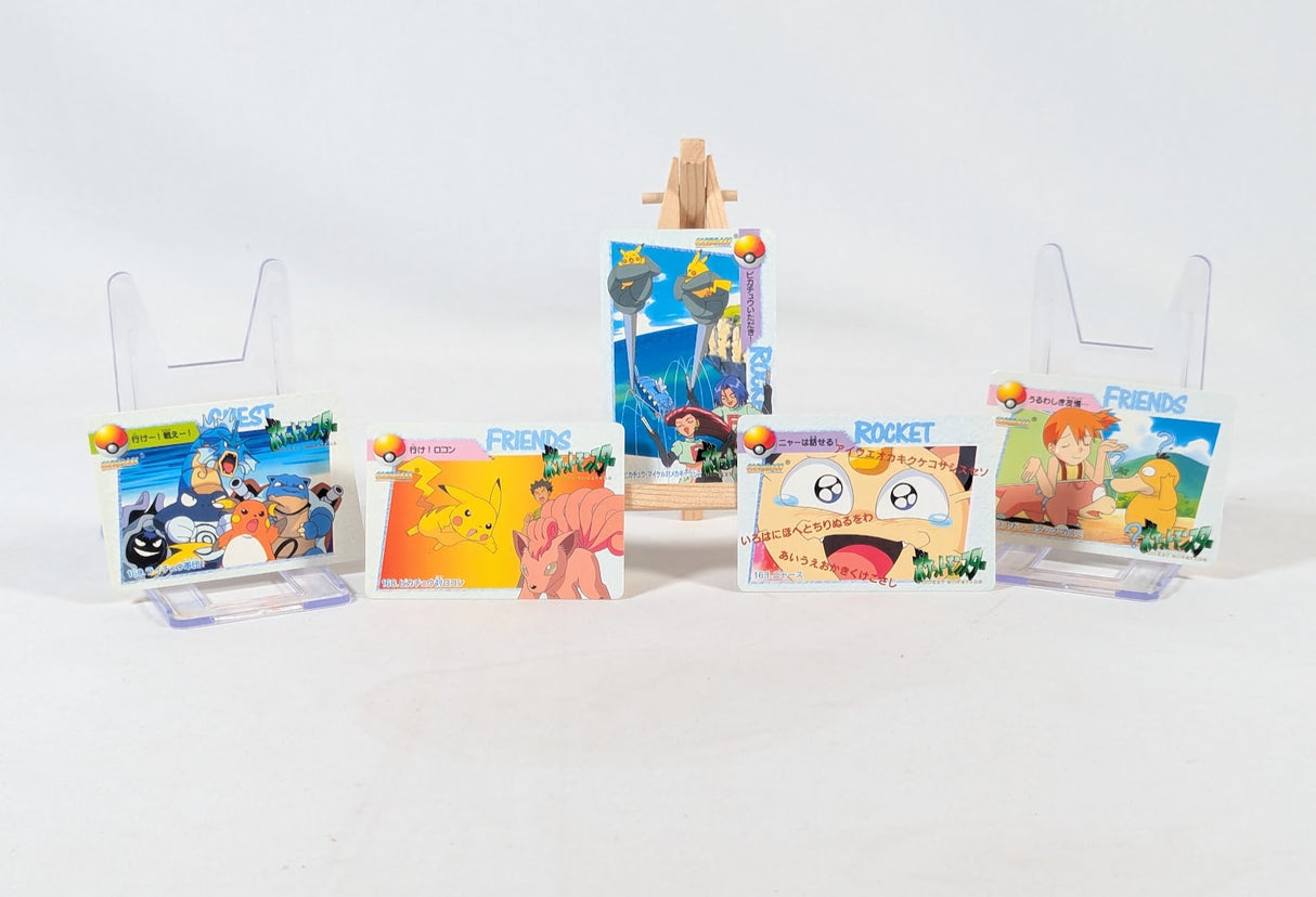 Pokemon Anime Collection Bandai Carddass 1999 Bundle of 5 Trading Cards