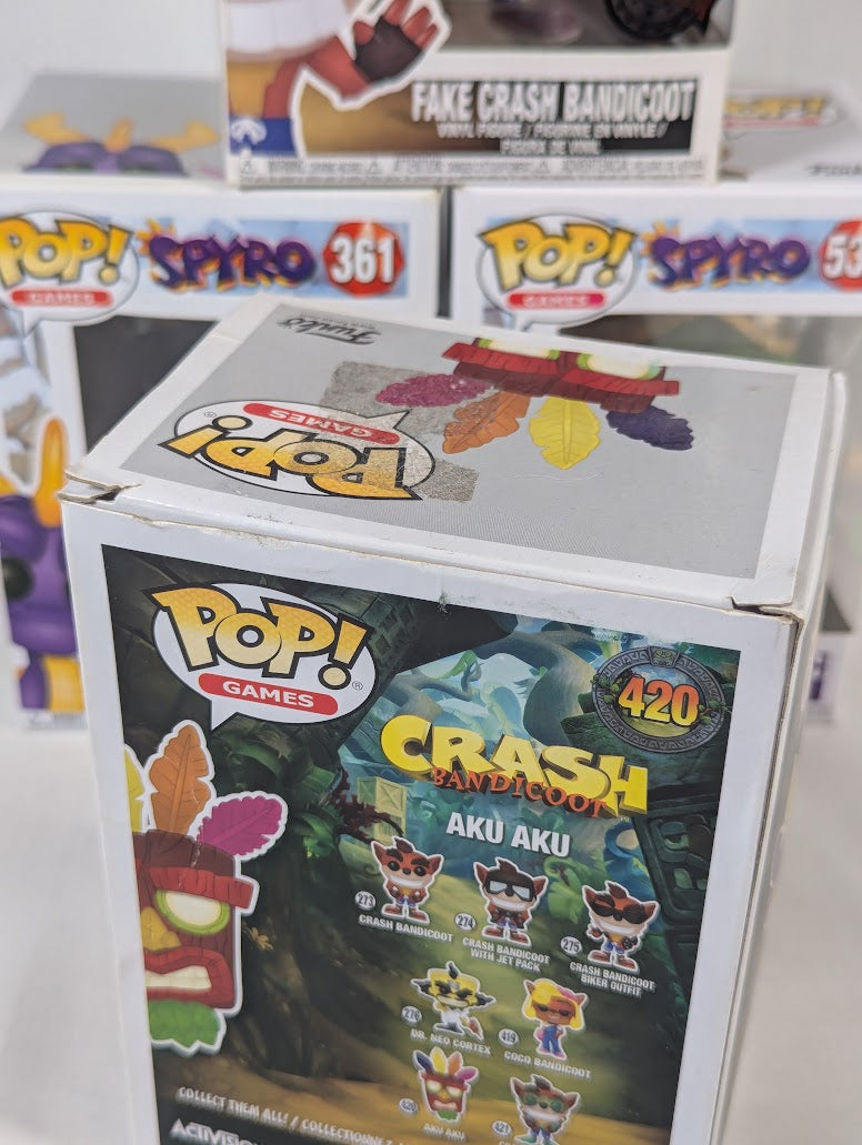 Crash Bandicoot & Spyro the Dragon Bundle of 4 Funko Pop! Vinyl Figures