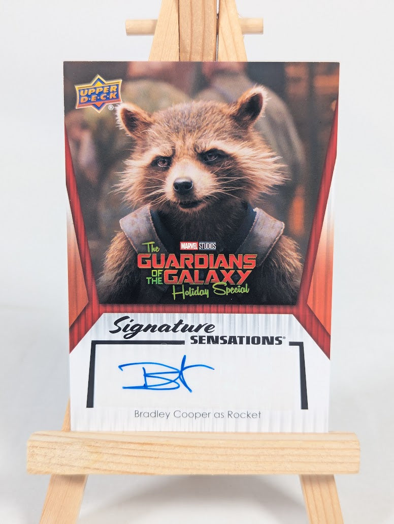 Upper Deck Trading Card Marvel The Guardians of the Galaxy Holiday Special Signature Sensations Signed by Bradley Cooper