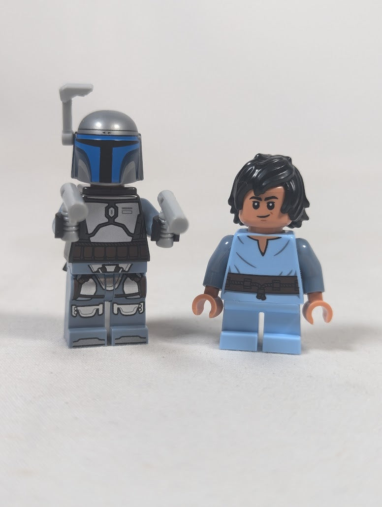 LEGO Star Wars Jango Fett & Young Boba Fett Mini Figure Bundle SW1433 & SW1407 (75409) (No Hair for Jango)