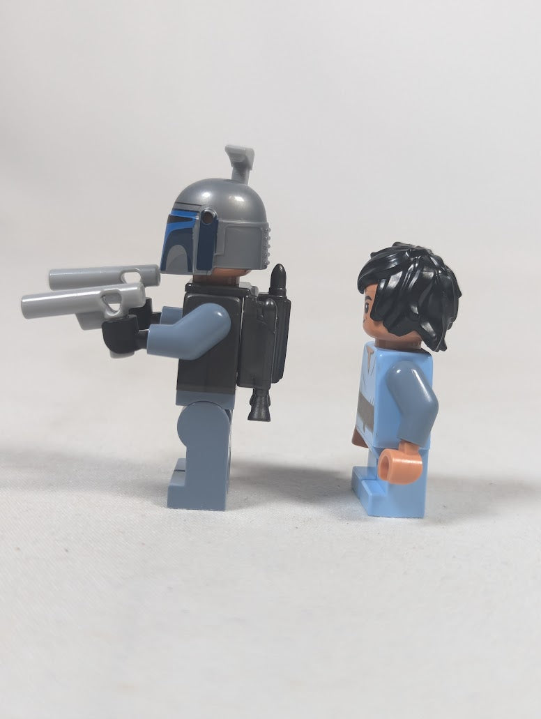 LEGO Star Wars Jango Fett & Young Boba Fett Mini Figure Bundle SW1433 & SW1407 (75409) (No Hair for Jango)