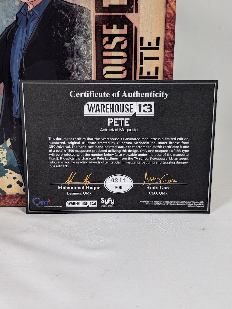 Warehouse 13 Pete Lattimer 2012 Qmx Animated Maquette Figure