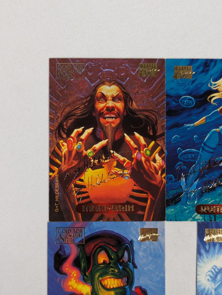 Marvel Masterpieces 1994 Gold Foil Signature Series Bundle of 7 Trading Cards