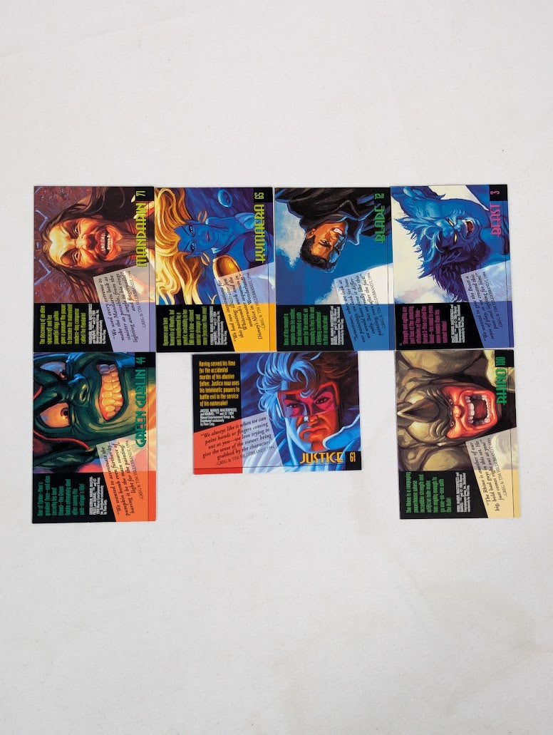Marvel Masterpieces 1994 Gold Foil Signature Series Bundle of 7 Trading Cards