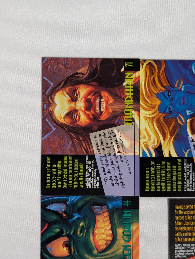 Marvel Masterpieces 1994 Gold Foil Signature Series Bundle of 7 Trading Cards