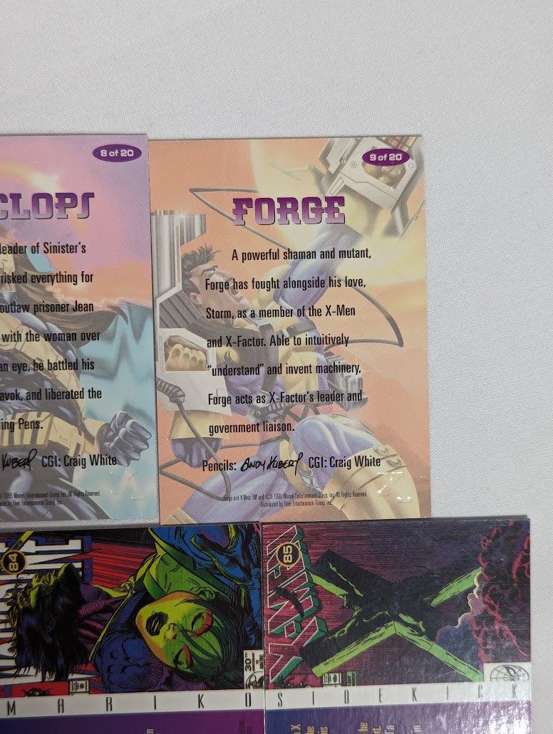 Marvel Fleer 1995 Ultra X-Men Bundle of 9 Trading Cards