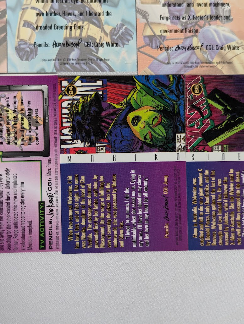 Marvel Fleer 1995 Ultra X-Men Bundle of 9 Trading Cards