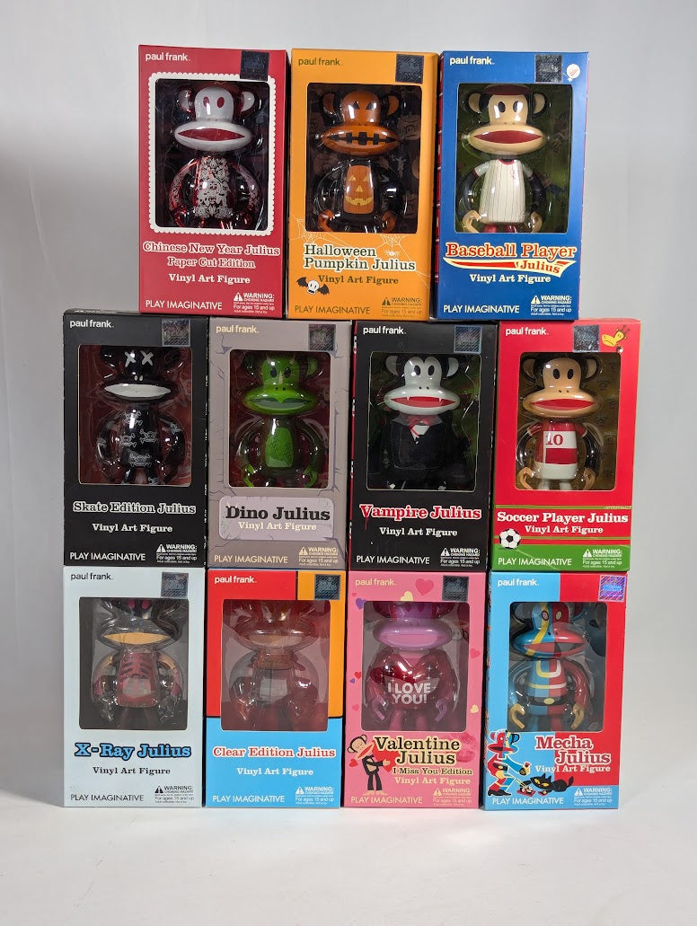 Paul Frank Julius the Monkey Play Imaginative Bundle of 11 Vinyl Art Figures