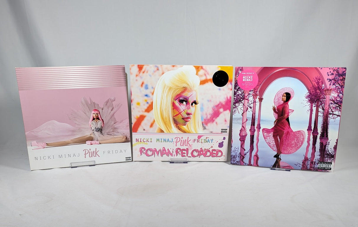 Nicki Minaj Pink Friday, Pink Friday 2 & Pink Friday Roman Reloaded Bundle of 3 Vinyl Records