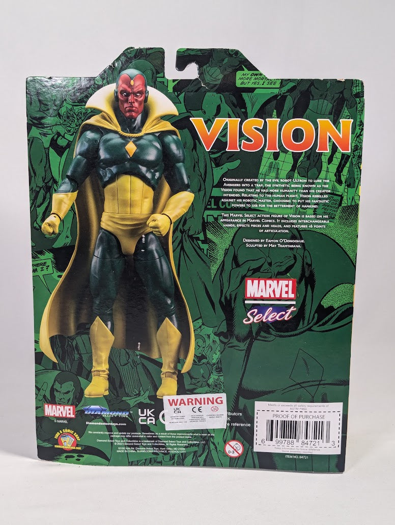 Marvel Select Vision Diamond Select 2022 Collector's Action Figure With Accessories