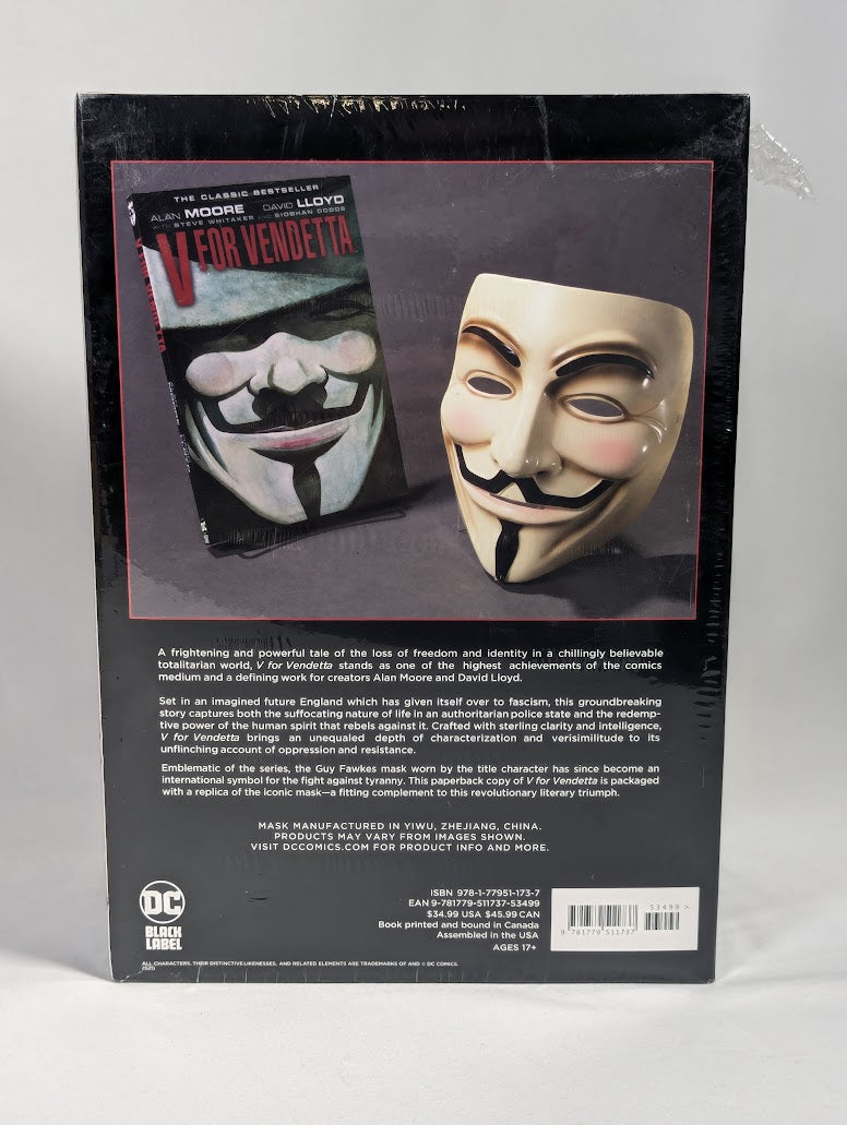 DC Comics Black Label V For Vendetta Book and Mask Set