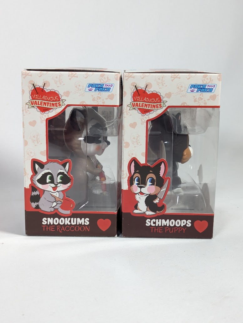 Villainous Valentines Snookums the Raccoon & Schmoops the Puppy Bundle of 2 Funko Paka Paka Vinyl Figures