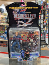 Resident Evil 2 Leon Kennedy & Claire Redfield Video Game Super Stars 1998 ToyBiz Action Figure Bundle