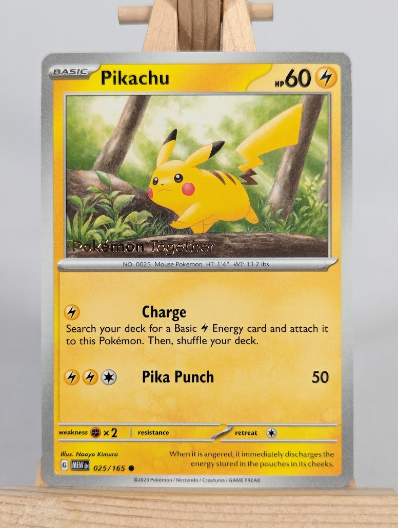 Pokemon Trading Card Game Pikachu 025/165 Pokemon 151 Poke Post 2023 Pokemon Together Stamped LP+