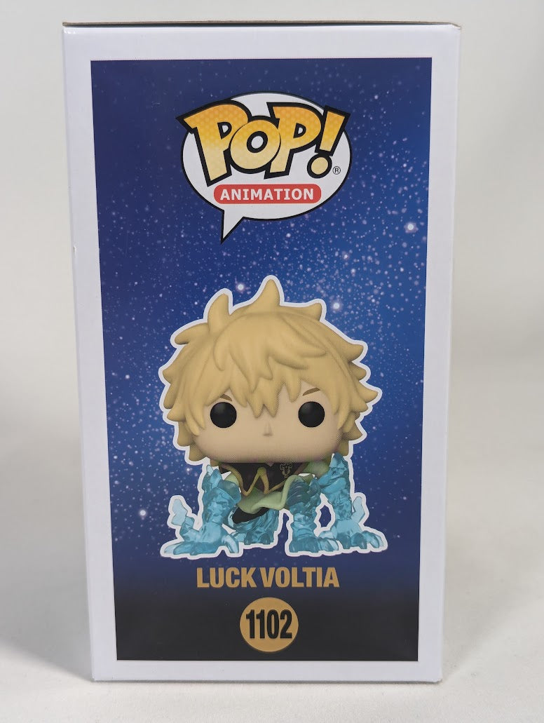 Black Clover Luck Voltia (Chase) (Glow in the Dark) (AAA Anime Exclusive) Funko Pop! Vinyl Figure #1102 Signed by Justin Briner